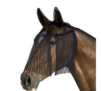 Excellente protection contre les mouches en polypropylène pour cheval avec tissage ouvert et coutures renforcées pour une utilisation durable. Housse de protection confortable en filet noir