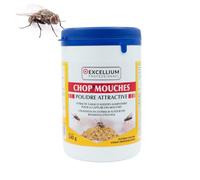 EXCELLIUM CHOP’MOUCHES FLYTRAP - Poudre attractive 240 g pour piège à mouches, sans insecticide, usage extérieur, activation 24 h/7 j, jusqu’à 7 semaines