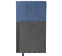 Excello Agenda de poche 2027 14 mois, 8,9 x 15,2 cm, bleu marine/noir | Calendrier de poche 14 mois avec mises en page hebdomadaires et mensuelles, 16 pages de notes, calendriers de référence et