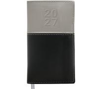 Excello Agenda de poche 2027 14 mois, 8,9 x 15,2 cm, gris/noir | Calendrier de poche 14 mois avec mises en page hebdomadaires et mensuelles, 16 pages de notes, calendriers de référence et