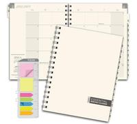 Excello Agenda mensuel 2027 Essential 14 mois, 21,6 x 27,9 cm, givré | Calendrier mensuel sur 14 mois avec pages mensuelles en un coup d'œil, quatre pages de notes après chaque mois