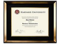 Excello Global Products Cadre photo moderne pour documents : 21,6 x 27,9 cm avec double passe-partout pour diplômes, diplômes, certificats, cadre mural (doré)