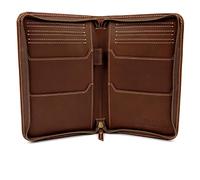 Excello Global Products Portefeuille de Voyage et Porte-Passeport, matériau Marron à Grain Fendu