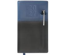 Excello Planificateur de poche 2027 14 mois avec stylo, 8,9 x 15,2 cm, bleu | Calendrier de poche 14 mois avec mises en page hebdomadaires et mensuelles, 16 pages de notes, calendriers de référence et