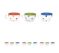 Excelsa 2171326 Tasse à Thé Pois 300 ML Céramique Rouge/Vert/Bleu-9,3 x 9,3 x 8 cm (Lot de 4)