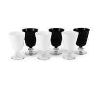 Excelsa 63024 Lot de 6 verres à pied, noir et blanc