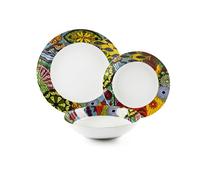 Excelsa Afrique Service de vaisselle 18 pièces, porcelaine, multicolore