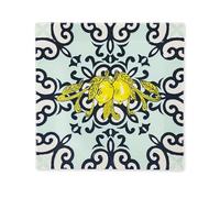 Excelsa Amalfi Lot de 6 assiettes en céramique Motif Méditerranée Jaune et Bleu 24 x 24 cm