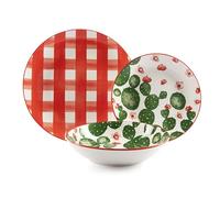 Excelsa Arizona Service de vaisselle en porcelaine 18 pièces Motif Cactus et tableaux