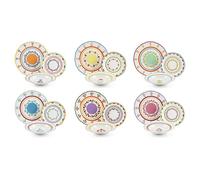 Excelsa Arles Service de vaisselle 18 pièces, porcelaine, multi-décors