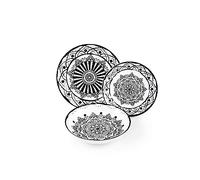 Excelsa bhoeme Noir Service Table, Porcelaine, Noir, 18 unités