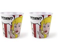 Excelsa Bol Pop Corn, Polypropylène, Rouge Et Blanc, Diamètre: 18 cm (Lot de 2)