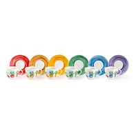 Excelsa Cactus Set de 6 tasses à café avec soucoupe, porcelaine, multicolore