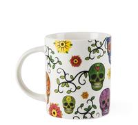 Excelsa Calavera Lot de 4 tasses, porcelaine, 300 ml, décoration calavera