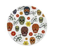Excelsa Calavera Lot de 6 assiettes à pizza en porcelaine, décoration de crânes mexicains, 30,5 cm