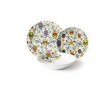 Excelsa Calavera Service de 18 assiettes en porcelaine
