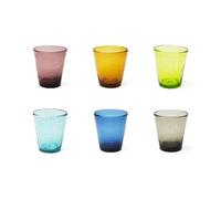 Excelsa Color Bubble Lot de 6 verres à eau, verre coloré en pâte, capacité 300 ml.