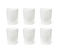 Excelsa Color Tumbler Lot de 6 verres en verre décorés, multicolore, décor en relief, 350 ml, 8 x 10 cm (blanc)
