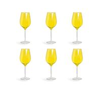 Excelsa Color Wine Lot de 6 verres à pied, verre, capacité 500 ml, jaune