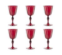 Excelsa Country Lot de 6 verres rouges, plastique réutilisable, capacité 250 ml.