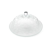 Excelsa Daisy Assiettes à servir avec cloche, verre, diamètre 30,5 cm, décoration en relief