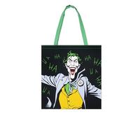 Excelsa DC Comics Sac Shopper, fourre-tout, 41,5 x 41,5 cm, 100% coton, lavable en machine, Façade motif joker, rétro et poignées vertes, Cm. 41,5 x 41,5, Joker
