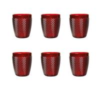 Excelsa Diamond Lot de 6 verres rouges, en plastique incassable, capacité 400 ml, réutilisable