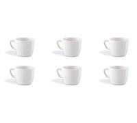 Excelsa Eclipse Lot de 6 tasses à café blanches en céramique Stoneware, capacité 70 ml.