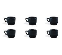 Excelsa Eclipse Lot de 6 tasses à café noires, céramique Stoneware, capacité 70 ml.