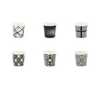 Excelsa Emily Lot de 6 verres à café, porcelaine, multi-décor, capacité 90 ml.