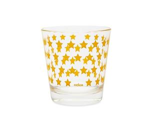 Excelsa Enjoy Lot de 6 verres en verre avec décoration d'étoiles jaunes