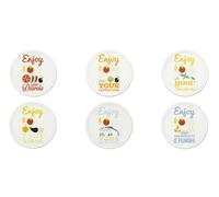 Excelsa Enjoyable Lot de 6 tables à pizza en porcelaine Multicolore Ø 31 cm