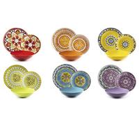 Excelsa ETNO Chic Service Table, Porcelaine, Multicolore, 21 Unité