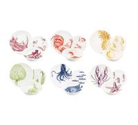 Excelsa Flora - faune Service Assiettes, céramique, multicolore - 62799