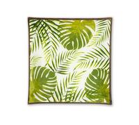 Excelsa Foliage Plateau en verre, carré 30 x 30 cm, décoration tropicale verte