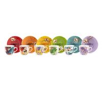 Excelsa Fuji Lot de 6 tasses à café avec soucoupe en porcelaine Style japonais