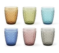 Excelsa Ginkgo Lot de 6 verres à eau, verre coloré en pâte, capacité 300 ml.