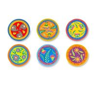 Excelsa Gipsy Lot de 6 soucoupes décoratives en porcelaine, dessert et apéritif, motifs floraux