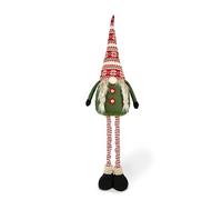 Excelsa GNOME de Noël, Vert et Rouge, Tissu avec Jambes Extensibles, décoration de Noël avec Chapeau Nordique, 24 x 23 cm, Hauteur réglable 40 - 130 cm