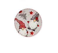 Excelsa Gnome Dessous de plat de cuisine, diamètre 16 cm, céramique et liège, décoration de Noël