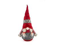 Excelsa Gnomo Butée de porte de Noël, hauteur 56 cm, rouge et gris, décoration de maison