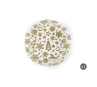 Excelsa Gold Lot de 2 assiettes portées/pain, verre