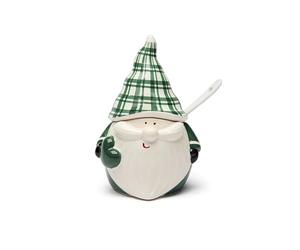 Excelsa Green Winter Fromage et Sucrier en Céramique Gnome de Noël