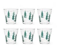Excelsa Green Winter Lot de 6 verres à eau, 250 ml, 8,5 x 9 cm