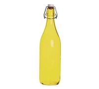 Excelsa Happy Color Bouteille Lisse 1 l, Verre, Jaune, 8 x 8 x 30 cm