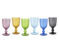 Excelsa Ice Set de 6 verres à pied, multicolore, verre coloré en pâte, 300 ml.
