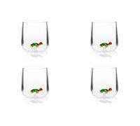 Excelsa Inside Lot de 4 verres en verre borosilicaté, décorés à la main avec des sujets intérieurs au verre, transparent, 450 ml