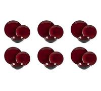 Excelsa Japan Service de vaisselle 18 pièces, Stoneware, rouge et noir