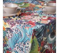 Excelsa Kimono Nappe de table rectangulaire 70 % coton et 30 % polyester, 140 x 180 cm, décoration orientale