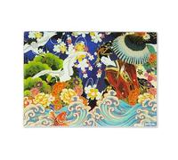 Excelsa Kimono Planche à découper en verre décoré, style oriental, 25 x 35 cm, multicolore avec base antidérapante